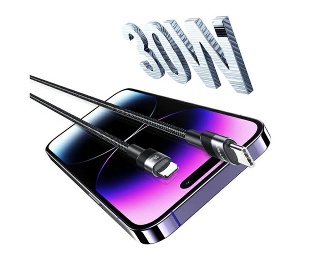 USAMS Kabel USB-C na Lightning 30W 1,2m czarny - 1569129 - zdjęcie 3